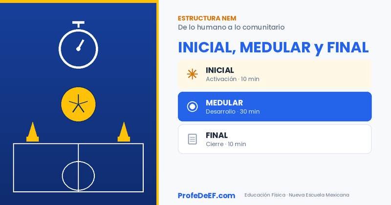 INICIAL, MEDULAR y FINAL: así se estructura una sesión de Educación Física en la NEM